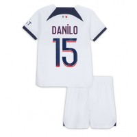 Fotballdrakt Barn Paris Saint-Germain Danilo Pereira #15 Bortedraktsett 2023-24 Kortermet (+ Korte bukser)